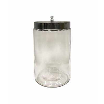 Glass Cotton Applicator Jar with Lid — 7 x 4.25 Inch