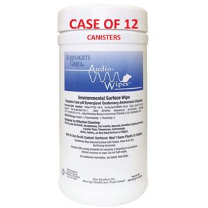 Case of 12 AudioWipes 160-wipe canisters