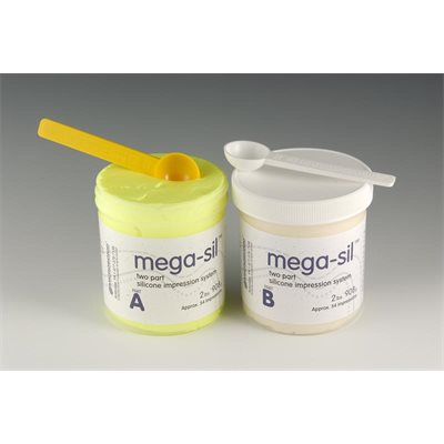 Mega-Sil Two-Part Impression Material, Yellow (2 lb jars)