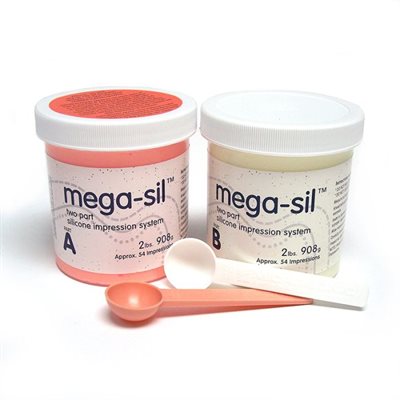 Mega-Sil Two-Part Impression Material, Peach (2 lb jars)