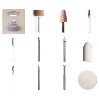 Dremel Bur Kit with 24-Hole Holder — 12 Pieces