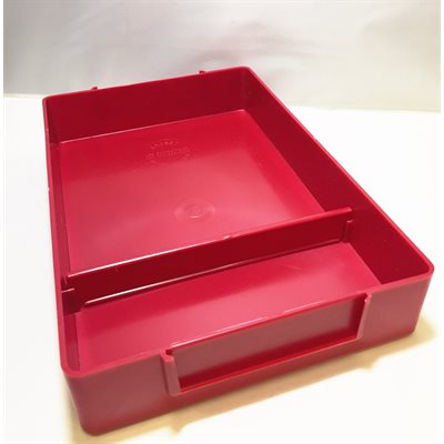 Red Stackable Storage Tray with Removable Divider