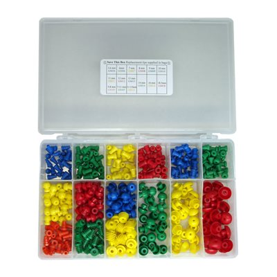 Grason GS Series Eartip Kit in Plastic Box - 375/kit (25 of each size eartip)