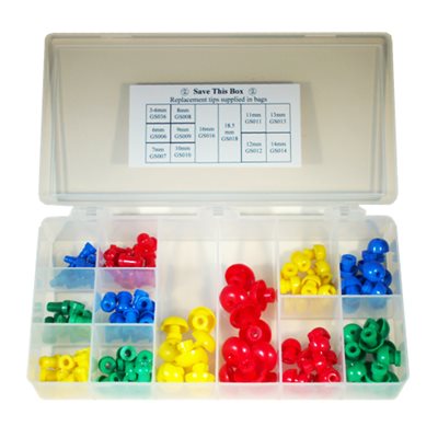 Grason GS Series Eartip Kit in Plastic Box - 120/kit (10 ea excluding GS105/107/111)