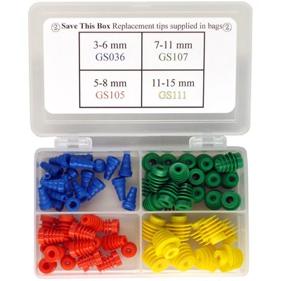 Grason GS Series Flanged Eartip Kit in Plastic Box - 70/kit (flanged eartips only)