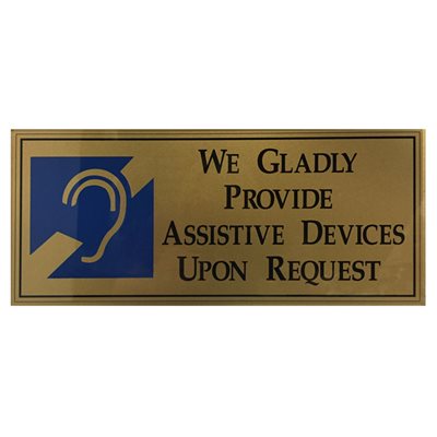 Assistive Listening Availability Sign, 11.5 x 5 in (ADA-SIGN)