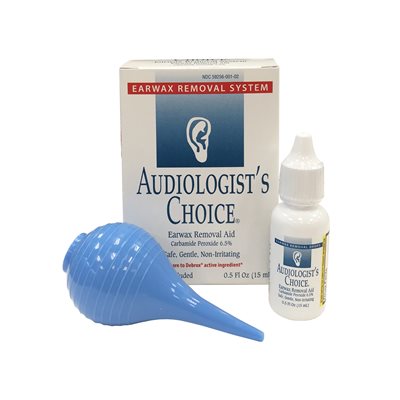 Audiologist's Choice earwax removal system with drops and bulb syringe