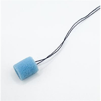 Memory Foam Ear Dams - Medium, Blue Foam with Navy String (50 / bag)