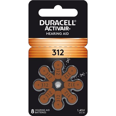 Duracell Activair Mercury-Free Hearing Aid Batteries Size 312 (80 batteries)
