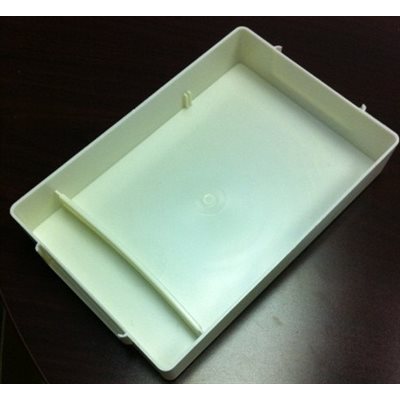 Ivory Stackable Storage Tray with Removable Divider