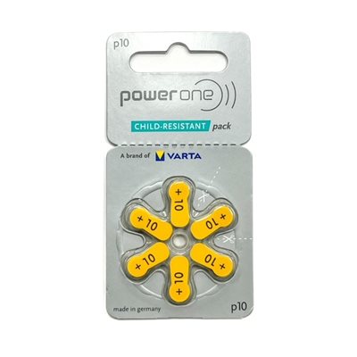 Power One size 10, carton of 60 batteries — SKU 52069