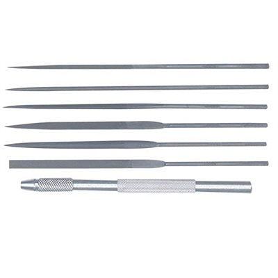 Excel Six-Piece Needle File Set with Aluminum Handle