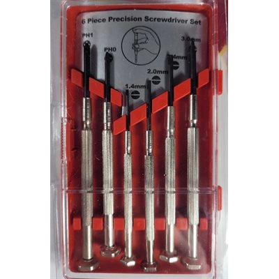 Six-Piece Precision Screwdriver Set with Case