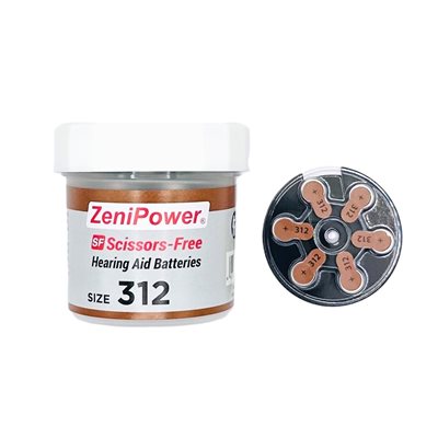 ZeniPower scissor-free jar size 312, 60 batteries