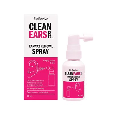 BioRevive Clean Ears 30 ml spray bottle and package