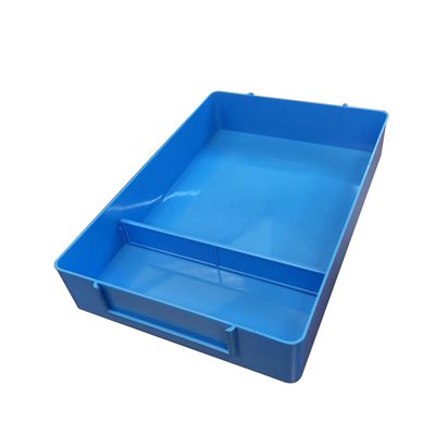 Blue Stackable Storage Tray with Removable Divider